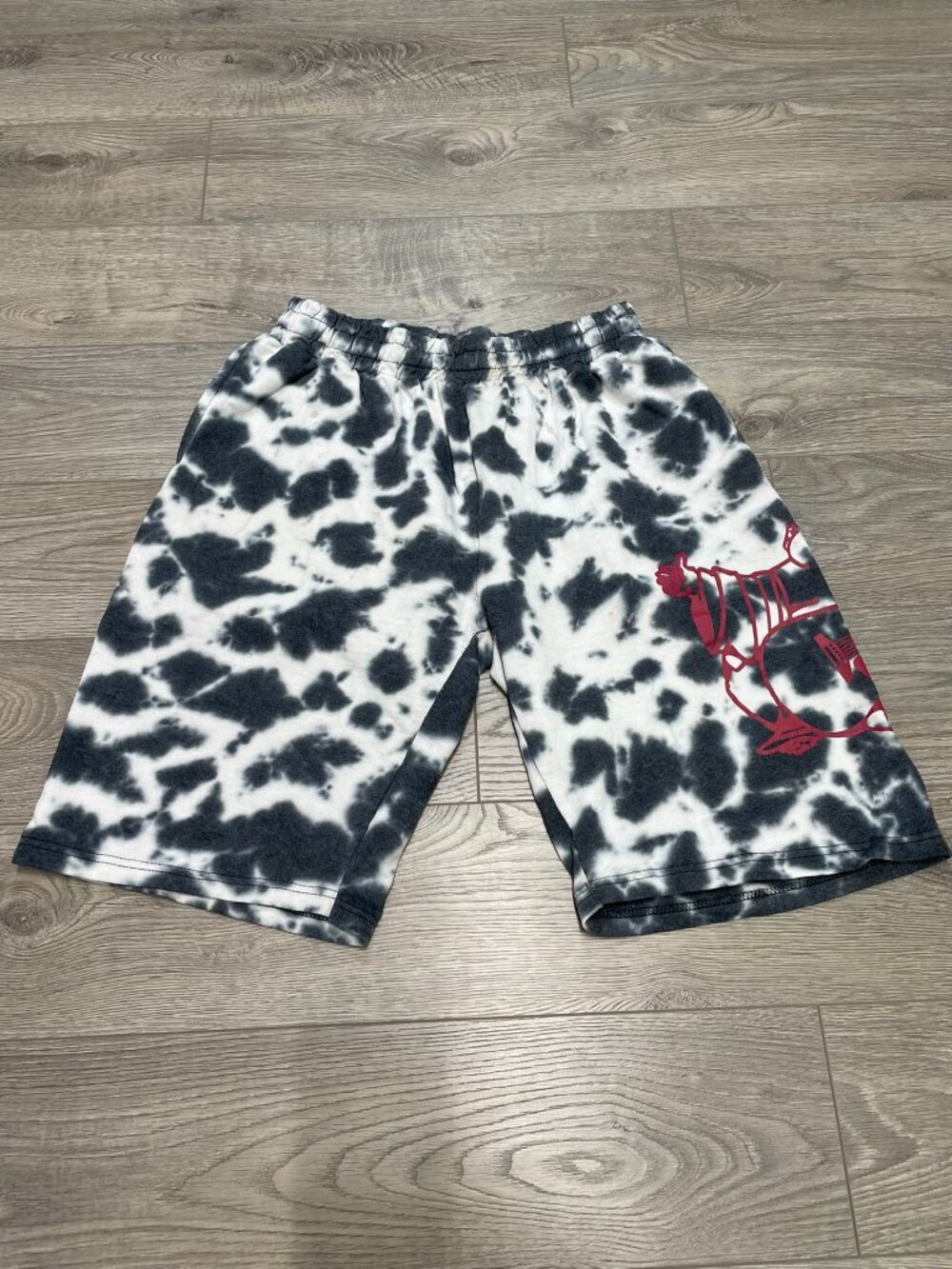 True Religion Tie Dye‎ Sweat Shorts Black White Buddha Graphic Loungewear L